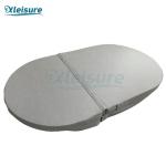 Light Grey Oval Spa Insulation Cover Vinyl Hot Tub And Spa Covers For Wood Spa