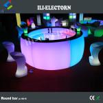 Rechargeable PE Plastic Round Led Night Club Bar Counter Commercial Furniture