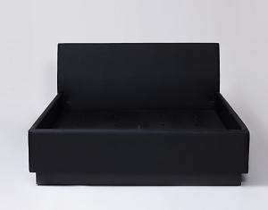 Wholesale Black Vinyl Fully Upholstered King Size Hotel Bedroom Bed With Black Laminate Base from china suppliers