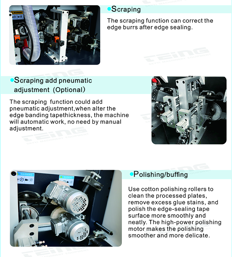 8.5kW Power Automatic Edge Bander with Double Trimming and Electric Lifting Mode SKY420