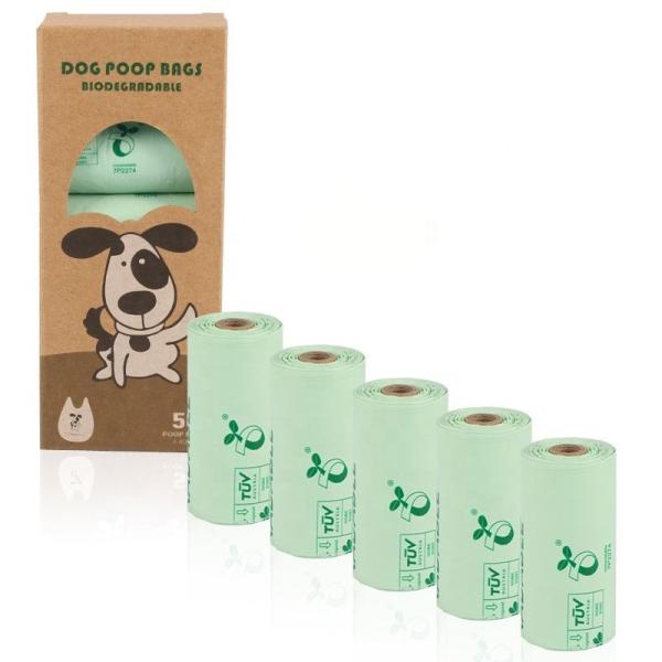 Customized Logo Biodegradable Cornstarch PBAT PLA Bag for Pet Poop at Exhibition