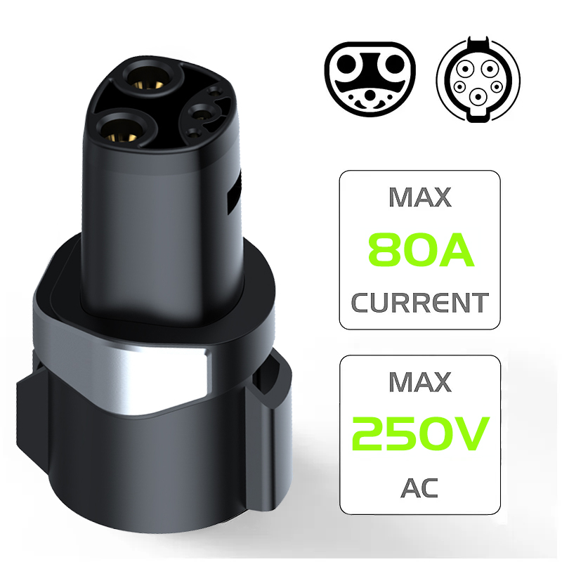 Chargepoint Level 2 to Type 1 Tesla Plug Mobile Supercharger for Home S1772 to Tesla Adapter Q2 Charging Station IP 55 80A