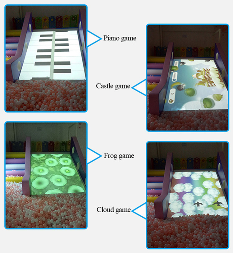 Slide 3d Interactive Floor Games , Kids Interactive Floor Projection System