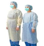 blue SMS Non Waven Material 45gsm Disposable Medical Isolation Gown