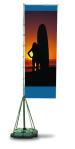 Telescopic Flag Pole Advertising Banner Stands Single / Double / Three Layers