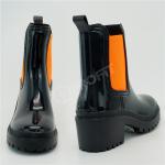 Anti Abrasion Black High Heel Ankle Boots , 40EU Ankle Rubber Boots Womens