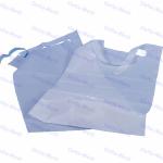 Blue White Disposable Patient Dental Bib With Tie Pocket