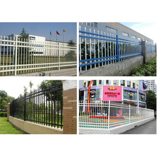 Square Tube Outdoor Security Fencing Heat Treated , Steel Picket Fence Panel