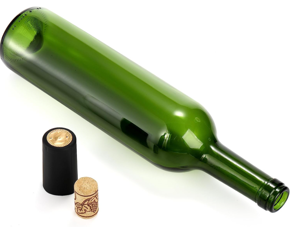 Green Wine Glass Bottles with Rubber Stopper Sealing Type Acceptable Customer's Logo