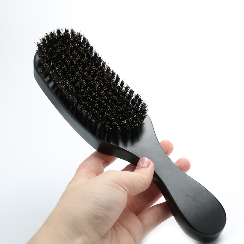 OEM Men'S Grooming Beard Brush Hard Bristle Black 360 Wave Brush For Black Men