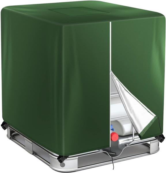 IBC Tote Cover for 1000L Outdoor 275 Gallon Rain Barrel UV Resistant Waterproof