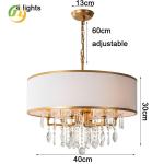 JYLIGHTING Luxury Gold Metal Crystal Ceiling Light Modern Vintage Chandelier for