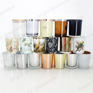 Wholesale New glass candle jar with custom logo, candle holder with lid from china suppliers