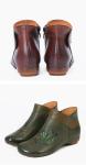 HZM035 Retro Embroidery Women'S Short Boots Autumn And Winter New Style Leather