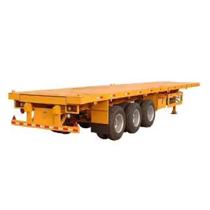 Wholesale Container Transport Truck Trailer 3 Axles 20ft 40ft Steel King Pin Skeleton Chassis Semi Truck Trailer For Sale from china suppliers