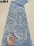 Latest fashionable aso ebi beaded lace wedding dress with shiny beaded Europe