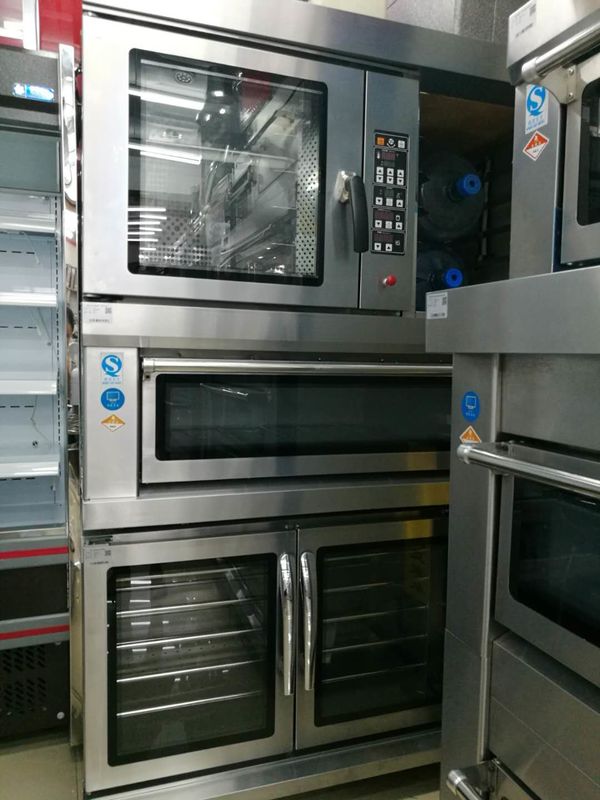 SS Automatic Gas Bread Oven 3 Decks 6 Trays Computer Version Adjustable Temperature Use Natural Gas or Liquefied Gas