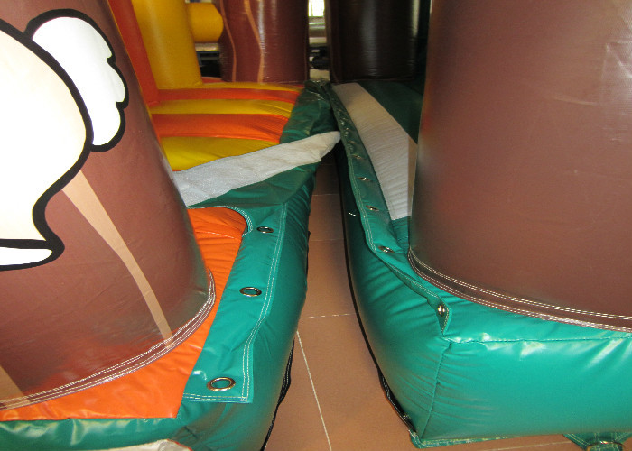 Attractive Palm Tree Inflatable Obstacle Courses 0.55mm Pvc Tarpaulin 12 X 4m