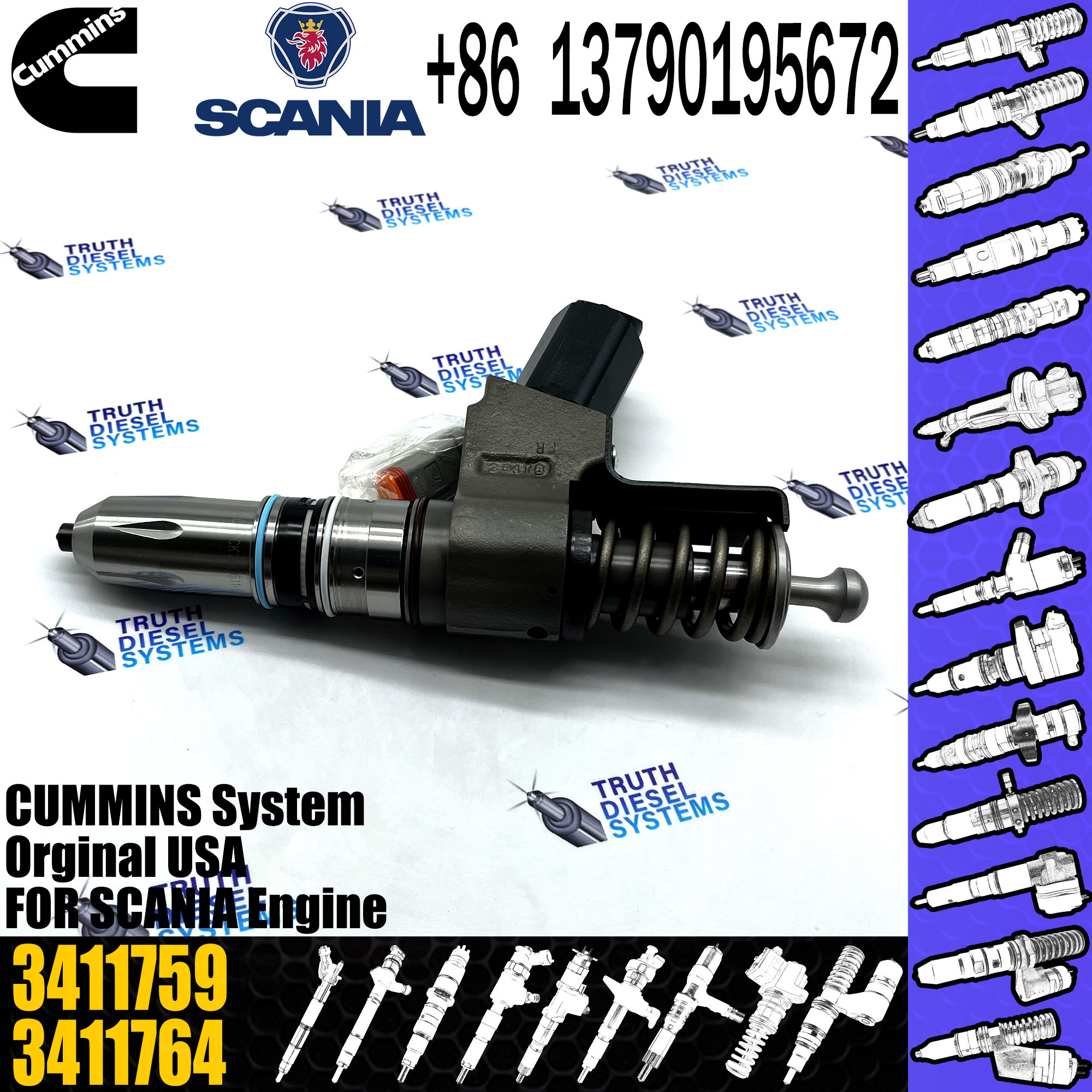Diesel Engine Spare Parts fuel injector 3080766 3087560 3411766 3083846 3083622 3411759 for C-ummins N14 Engine