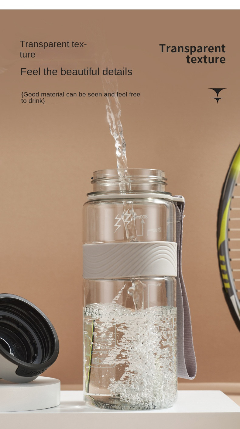 Lightweight 1000ml Clear Tritan Water Bottle Bpa Free Portable Plastic Gradient Color Large Sports Water Bottle Various Colours For Selection