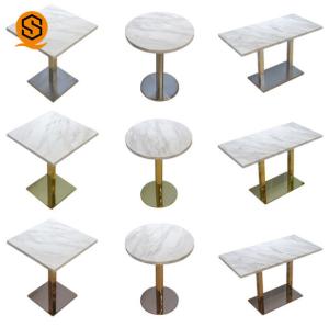 Wholesale Artificial Stone Top Restaurant Coffee Table With Stainless Steel Base from china suppliers