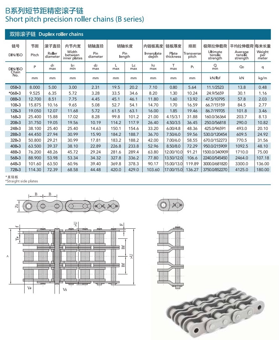 Shot Peening Transmission Components , Triplex Roller Chain For Universal Machine
