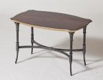 Wood veneer top with Antiique gold edge metal base side table/end table/coffee