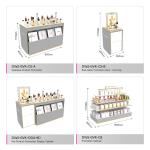 Customized Cosmetic Display Stand Gray Wooden&Iron Skincare Store Rack for