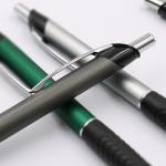 Portable Aluminum Metal Ballpoint Pen Rubber Grip Business Office School Ball