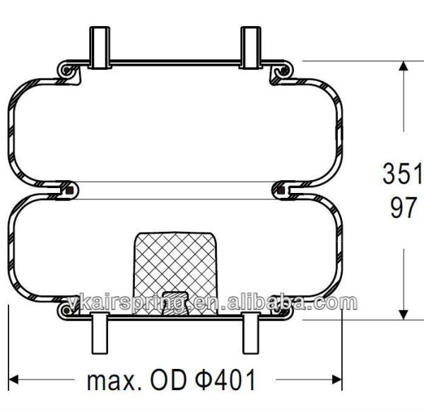 S6412 Industrial Rubber Air Spring/ 2B14-366 Air Suspension Spring Parts For OEM