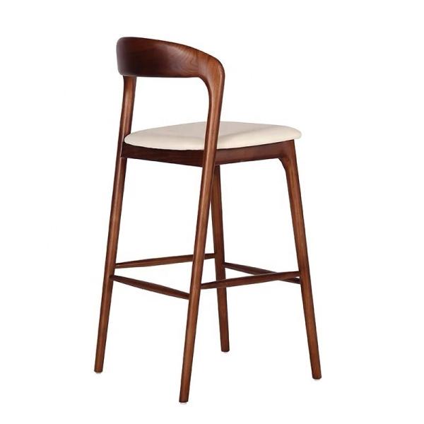 Modern Italian Solid Wood Dining Bar Stool High Chair Bistro Bar Chair with End