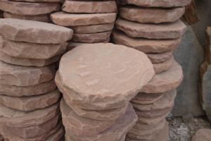 China Red Sandstone Garden Stepping Stone Tumbled Sandstone Paving Stone Exterior Landscaping Stone on sale