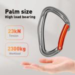 Finish OEM 22-24 KN Carabiner Hook 7075 Aluminum Carabiner Climbing Safety Snap