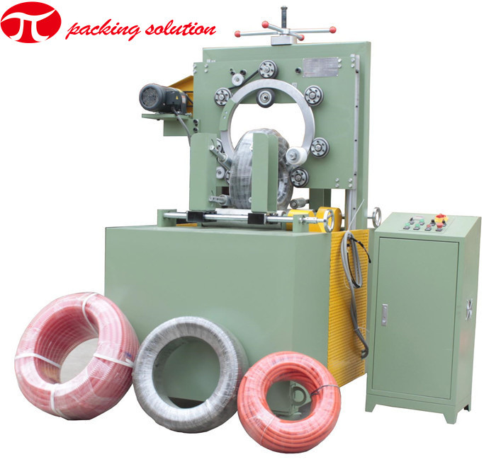 Customized Flexible Pipe Coil Stretch Wrapping Machine Vertical Type Bearing 100KG Coil