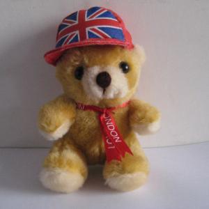 China brown stuffed plush teddy bear with UK Hat on sale