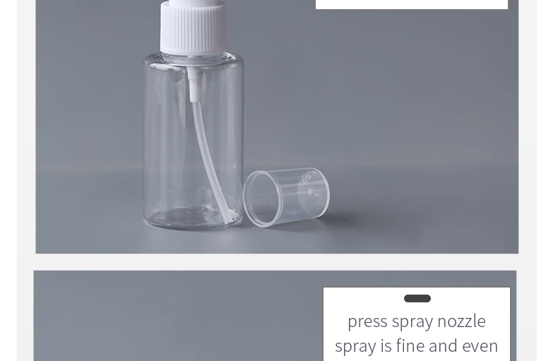 Recyclable 40ml Alcohol Transparent PET Spray Bottle 73*34mm