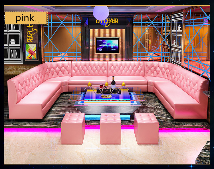 Leather Large U Shape Corner Sofa Bed 10 Seater KTV Bar