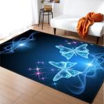 Butterfly Living Room Floor Carpets Large Dining Room Rugs Machine Washable