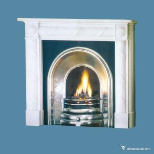 Wholesale China marble White / Gray Marble Fireplace Surround , Durable Marble Tile Fireplace Hearth from china suppliers