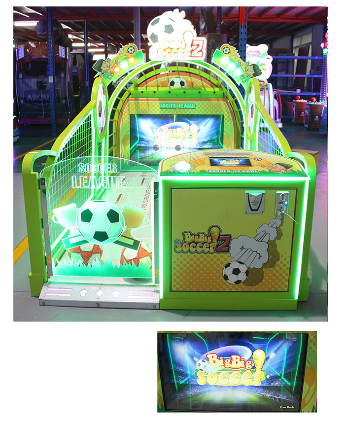 Mini Kids Gym Playground Big Big Soccer 2 Players Play Football Game Machine with 55 Inch Screen