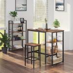 Small Bar Table with Shelves, Bar Table with Storage Shelves, Industrial Bar