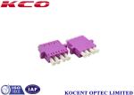 Compact Purple Fiber Optic Adapters LC OM4 No Dust CapFlange 4 Channel Way