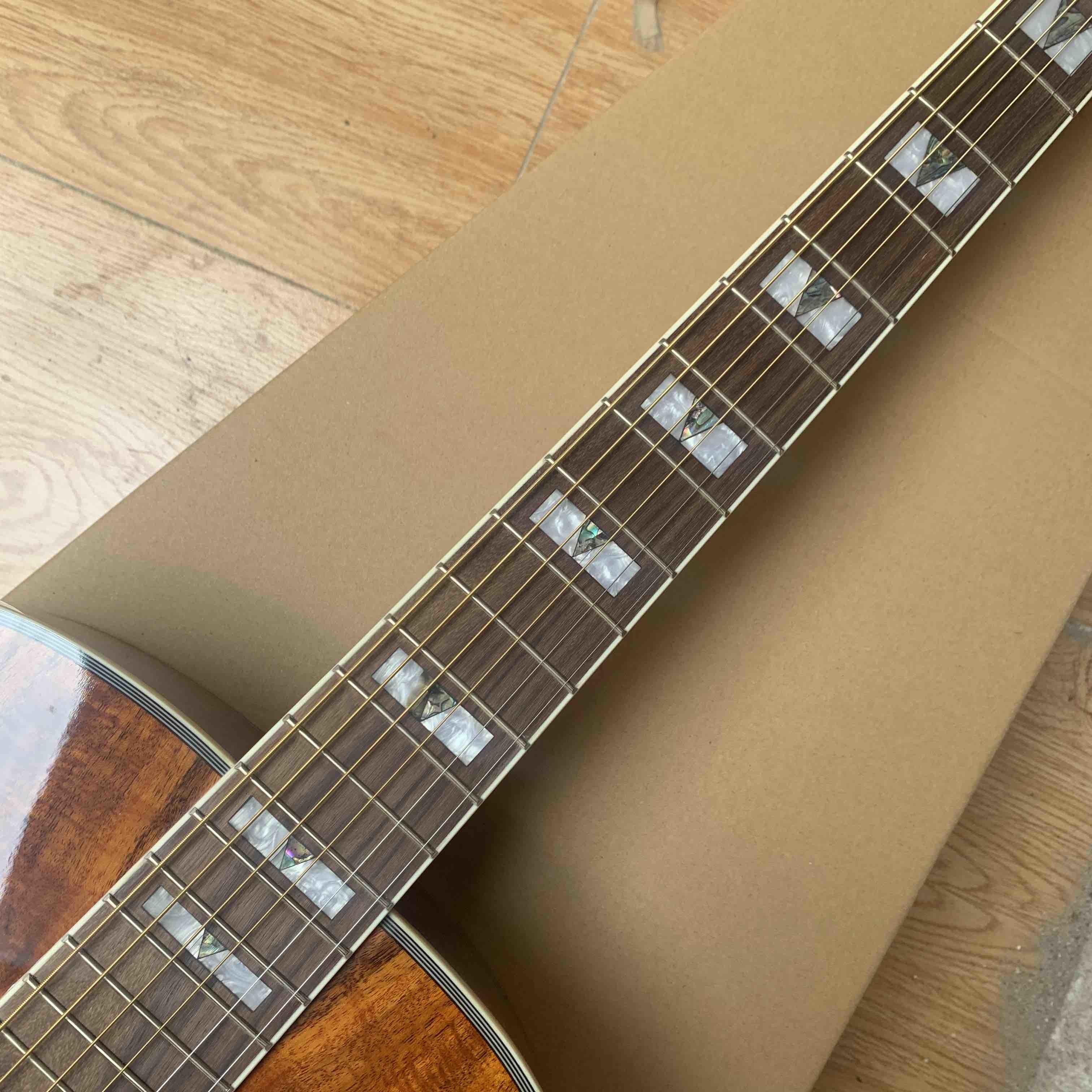 Grand 43" Jumbo Koa Wood Acoustic Guitar with Fishman 301 Electronic