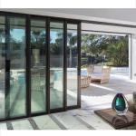 3 Track Aluminum Tempered Glass Pocket Door Sliding Door System For Living Room