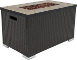 Resin Wicker Propane Outdoor Gas Firepit With Stainless Steel Burners