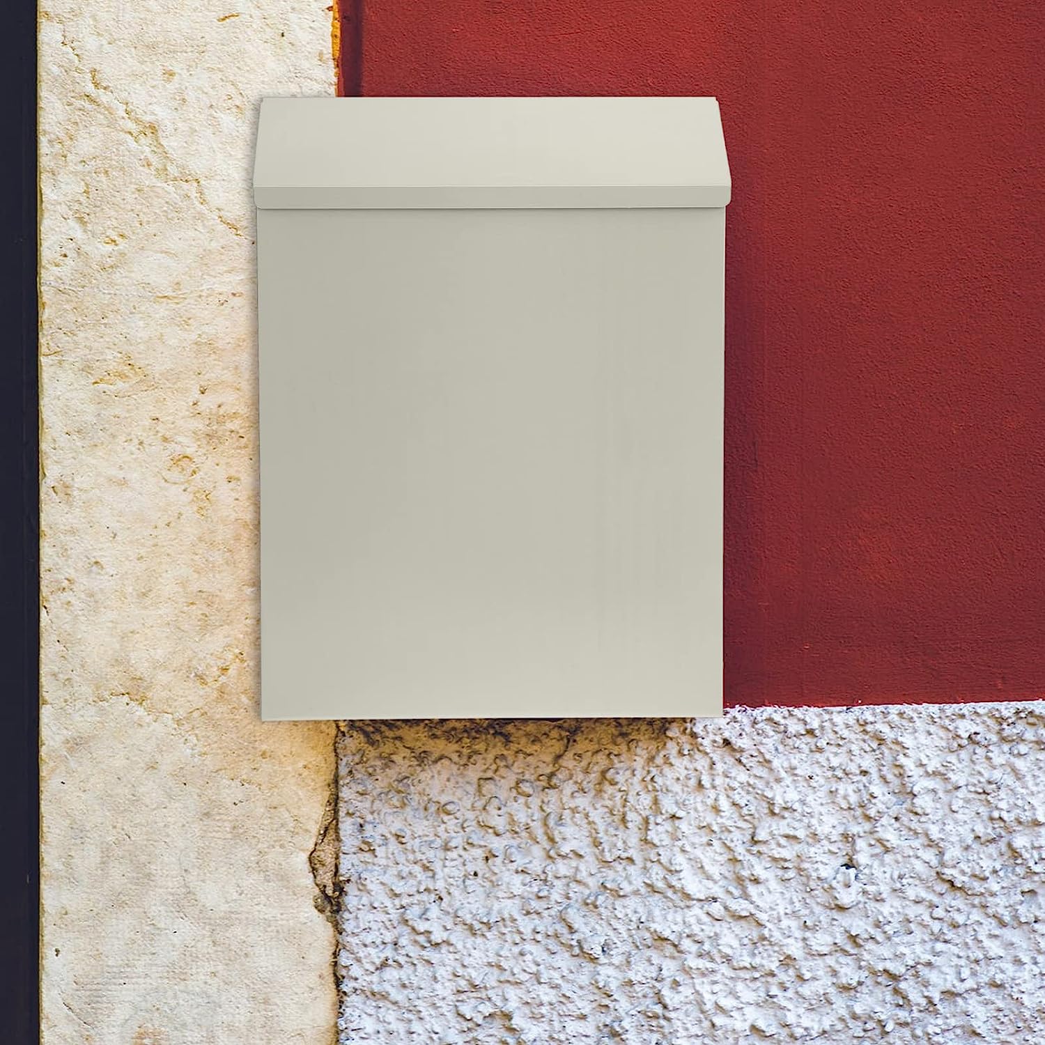 Wall Mount Locking Mailbox Large Capacity with Code Lock Black House Numbers Included