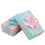 Recycled Gray Cardboard Art Paper Gift Packing Box With Ribbon Hot Stamping