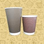 Logo Printed Disposable Paper Cup Ripple Paper Coffee Cups Recyclable Flexo