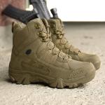 Wholesale High-top Mountaineering Boots Men's Brown Tactical Boots Non-slip