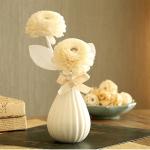 White Color Luxury Reed Diffuser Home Porcelain Air Fresheners Aroma Flower